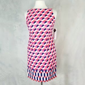 Amanda Lane Geometric Print Sheath Dress